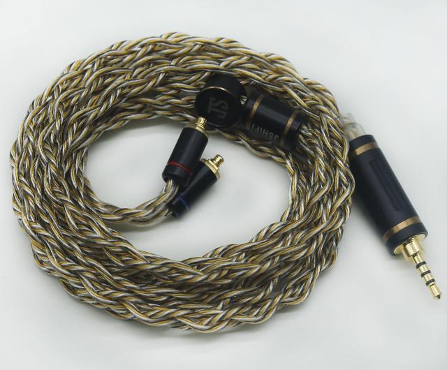 【JSHiFi-Jupiter】MMCX2.5mmリケーブル 4芯金メッキと銀メッキとグラフェン線材 MMCXイヤホンアップグレードケーブル 2.5mmイヤフォン交