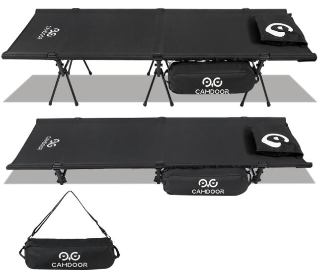 コット キャンプ 2way CAMDOOR【高密度1000Dオックスフォード＆枕カバー付き】150KG高耐荷重 コット 軽量 キャンプ コット ワイド ハイ/ロ