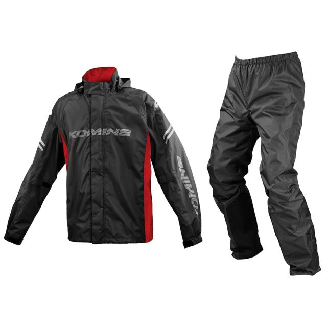 [KOMINE] バイク用レインジャケット 03-5393 メンズ KOMINE Black Red 3XLB RK-5393