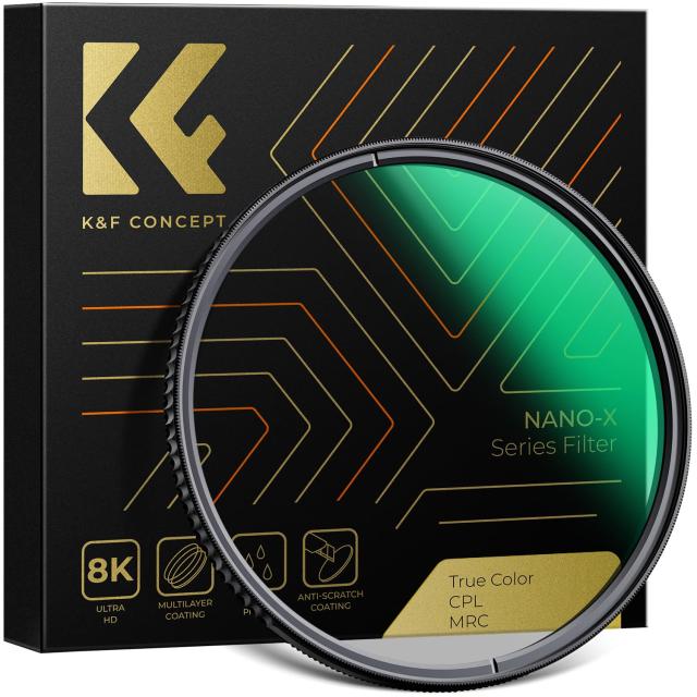 K＆F Concept 95mm True Color CPLフィルター 黄色被り解消可能 コントラスト 反射調整 高透過率 円偏光フィルター 両面28層コーティング