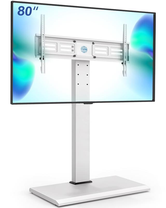 FITUEYES テレビ台 壁寄せテレビスタンド 50-80インチテレビに対応 高さ調整可能 首振り可能 耐荷重50kg 大型テレビ対策 ホワイト TT1080