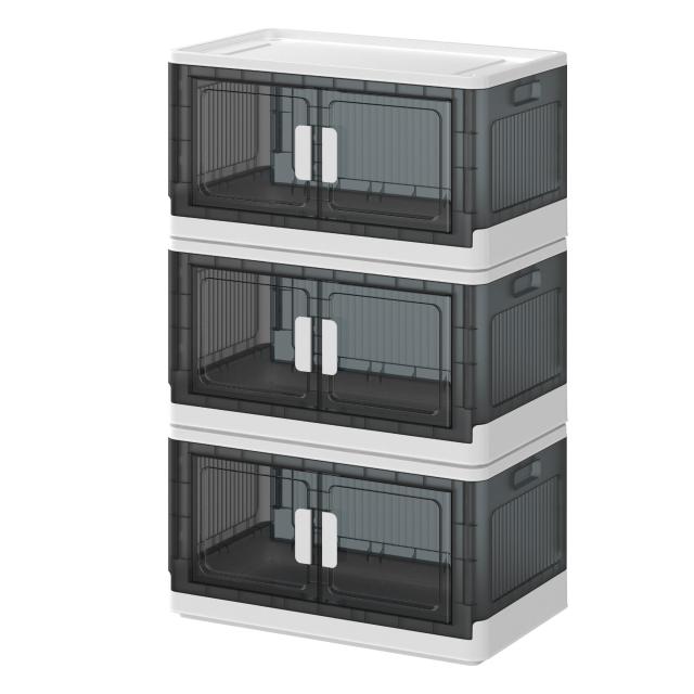 COOSOT 収納コンテナ 折りたたみ 左右開き式 大容量 収納ボックス 折り畳み 蓋付き 収納 衣類 布団 洋服 衣装 ケース 耐荷重 積み重ね キの通販は 7,424円