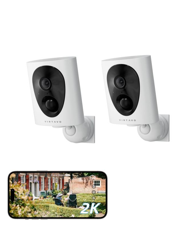 virtavo 防犯カメラ 屋外 ワイヤレス 充電式 カラフルナイトビジョン 監視カメラ 見守りカメラ 電池式 ネットワーク ペットカメラ WiFi