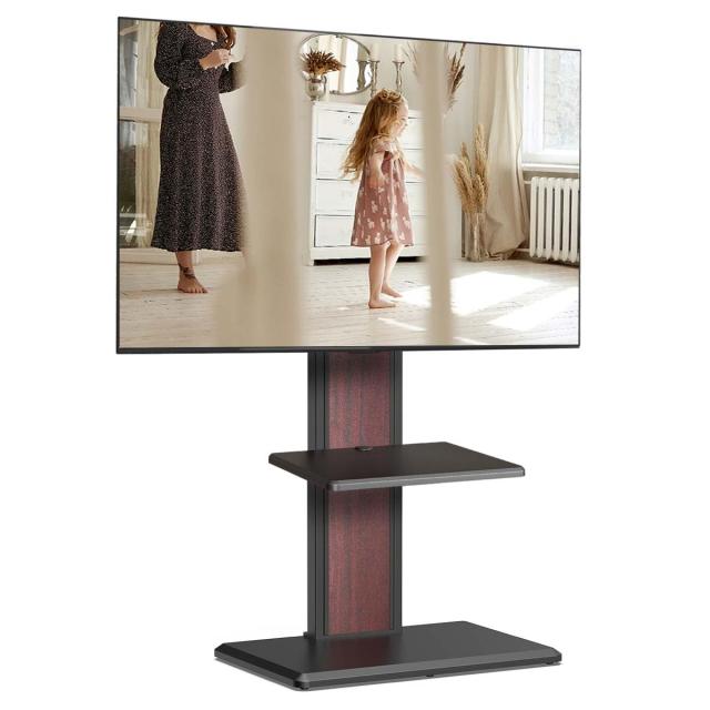 FITUEYES テレビスタンド ロータイプ 32-65インチテレビ対応 壁寄せ テレビ台 背面収納付 高さ角度調節可能 耐荷重40kg 中段棚一枚付 ブ