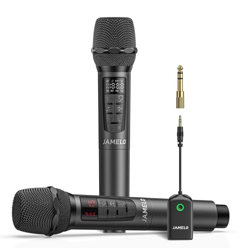 JAMELO ワイヤレスマイク 充電式ダイナミックマイク 2.4GHz 6つの