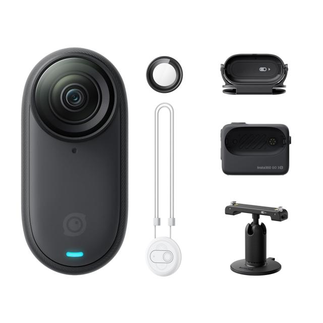 Insta360 GO 3S 128GB - 4K小型ポータブルVlogカメラ、ハンズフリーPOV、どこでもマウント、手ブレ補正、バッテリー寿命140分、10m防水、