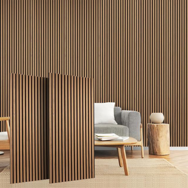 Walspax ウッドパネル 防音パネル 118x60cm 2PC 3d 吸音材 防音壁 天然木製 吸音ボード騒音対策 木板 ウォールパネル ...