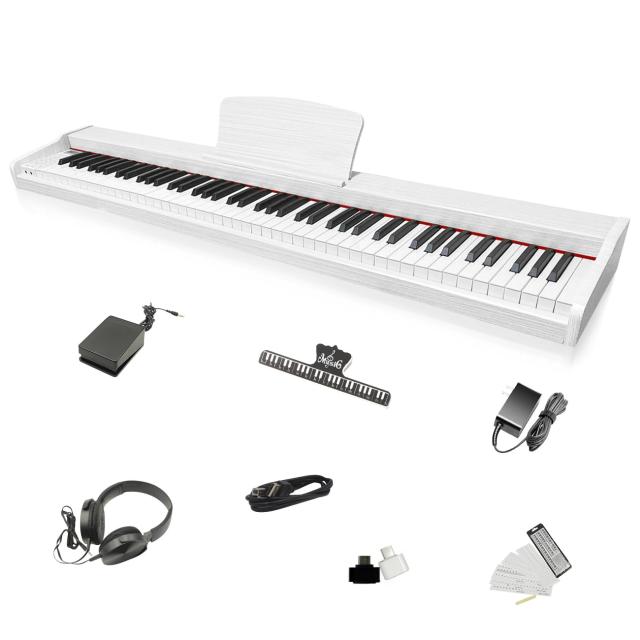 【木製電子ピアノ 】Longeye ロンアイ 電子ピアノ 88鍵盤 MOLD2 日本語表記 二つヘッドホン同時使用 MIDI端子対応 10mmストローク 380種