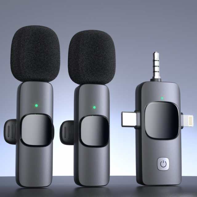 マイク ピンマイク 360°集音録音 スマホ マイク 瞬時接続 ノイズ軽減 2人同時使用 スマホ PC 3.5mm対応 超ミニ クリップ式 プラグ＆プレの通販は