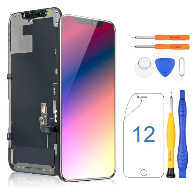 Yodoit iPhone 12 液晶パネル 12 Pro 画面交換 フロントパネル LCD COF FHD デジタイザ スクリーン ガラス 交換 修理 キット 簡単 画面保の通販は