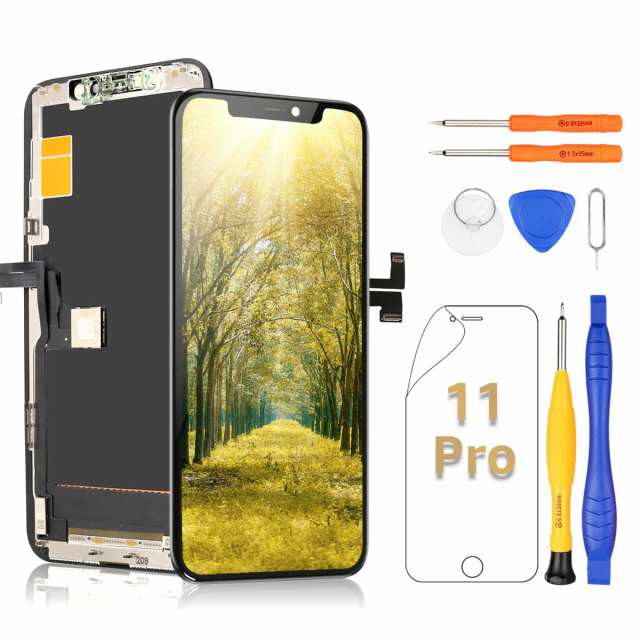Yodoit Phone 11 pro 液晶パネル 画面交換 フロントパネル LCD タッチパネル ガラス スクリーン 修理パーツ デジタイザ 工具付き 黒 5.8の通販は 5,200円
