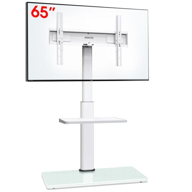 AOKCOS テレビスタンド 壁寄せテレビスタンド 32〜65インチ対応 テレビ台 首振り可 チルト可 高さ調節 荷重40KG ホワイト FTC2403AGW