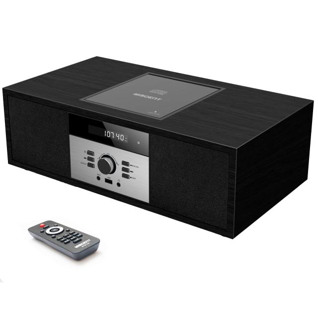 CDプレーヤー レトロ/Bluetooth/FMステレオ/USB MP3再生/AUX入力、ヘッドフォンジャック、家庭用コンパクトONEBODYシステムを備えたビン