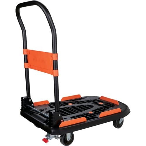 ＴＲＵＳＣＯ 樹脂台車 カルティオ（新型） ７８０Ｘ４９０ 折畳 ブラック スチールストッパー付 MPK780BKSS
