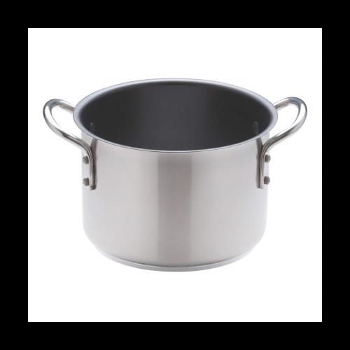 鍋 半寸胴鍋 ステンレス製 ムラノ インダクション テフロン18-8半寸胴鍋（蓋無）IH対応24ｃｍ 9-0007-0203 ムラノ インダクション18-8半寸胴鍋 (蓋無)16cm : 厨房卸