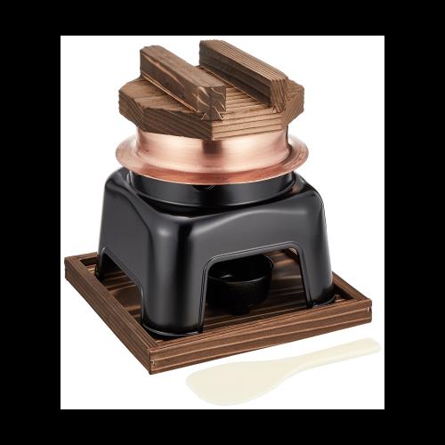 遠藤商事 TKG 卓上ご飯鍋 銅製 釜めしセット 1合炊 銅の性質上高い熱伝導率で早くおいしく炊ける 業務用 QKM7201 遠藤商事 TKG 純銅 てん火 釜めしセット 一合炊 - 調理器具のSHOKUBI