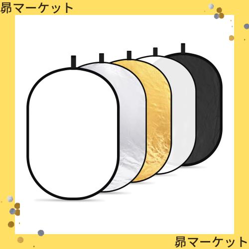 NEEWER 5-in-1レフ板 80x120cm マルチディライトレフ板　ポータブル折りたたみ式 円形 半透明、銀、金、白、黒 写真撮影用の通販は 5,799円