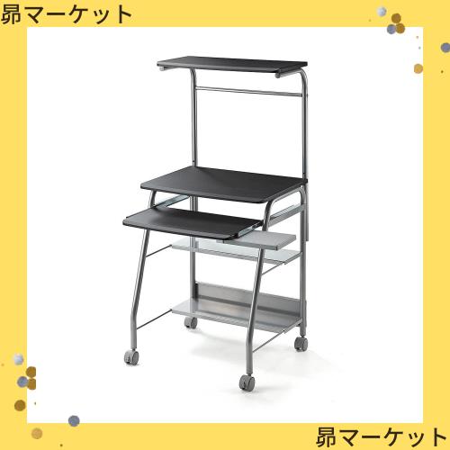 サンワダイレクト パソコンデスク 60cm幅 省スペース プリンター台 キーボードスライダー マウステーブル キャスター付き 在宅勤務 ブラの通販は