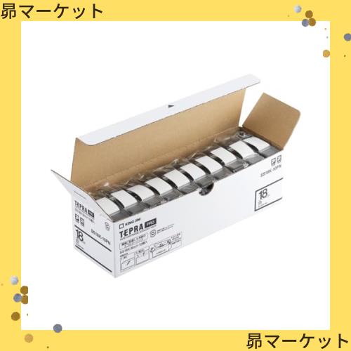 キングジム 【純正】 テプラPROテープカートリッジ エコパック10個入 18mm 白ラベル/黒文字 長さ8m SS18K-10PNの通販は