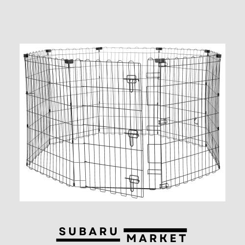 ペットサークル ペットフェンス 犬用 折りたたみ可能金属製ゲート付き