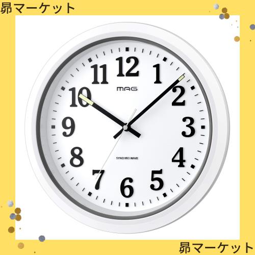 MAG(マグ) 掛け時計 壁掛け時計 電波時計 防水 防塵 直径32.0？ アナログ ナヤ IP67 夜間秒針停止機能付き 立体文字 プラスチック風防 ホの通販は 5,264円