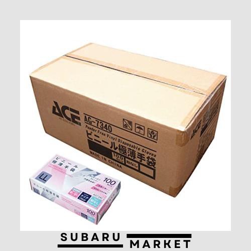 [ACE] 【ケース販売】エース プラスチック手袋 使い捨て手袋 20箱(2000枚)セット パウダーフリー LLサイズ AG7340