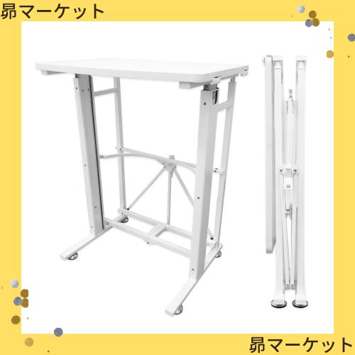 E-WIN スタンディングデスク 昇降デスク 【届いてすぐ使える！】キャスター(固定脚)取付けだけの簡単組立 天板サイズ幅58cm×奥行40cm 昇の通販は