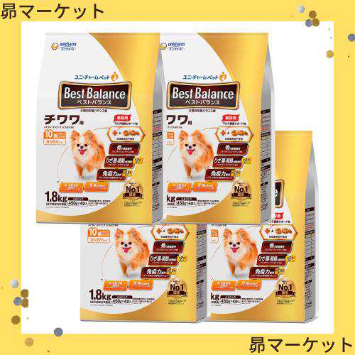 ベストバランス ドッグフード ドライ カリカリ仕立て チワワ用 シニア 10歳以上用 7.2ｋｇ(1.8kg×4) 国産 ユニチャーム[ケース品]の通販は