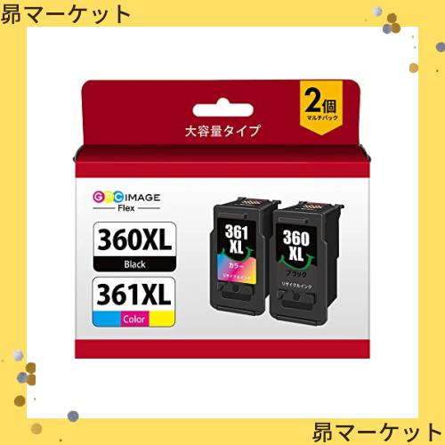 GPC Image Flex キャノン 用 インク 360 361 BC-360XL BC-361XL 純正大容量より35％アップ 360 361 インク BC-360(ブラック) + BC-361(3の通販はその他パソコン・PC周辺機器