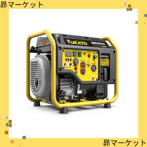 YUKATO インバーター発電機 定格出力3.1kVA 高性能 静音 50Hz/60Hz 切替 ガソリン発電機 オープン型 PSE認証 正弦波 並列使用可能 高出力