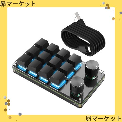 SIKAI CASE 新型番 片手キーボード プログラマブルキーボード メカニカルキーボード 12キー【有線接続 RGB付き ノブ2個 18キャラクタ 6連の通販は