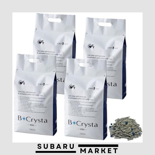 B＊Crysta mix 猫砂 ビークリスタ ベントナイト おから MIX 埃が少ない 活性炭 消臭 3.2kg(4L)×4個セットの通販は 7,132円