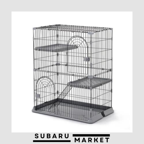 BTM 猫ケージ キャットケージ 2段 おしゃれ キャットハウス ネコハウス 留守番 梯子付き 保護 脱走防止 組み立て簡単 多頭飼い 多頭 ペッの通販は