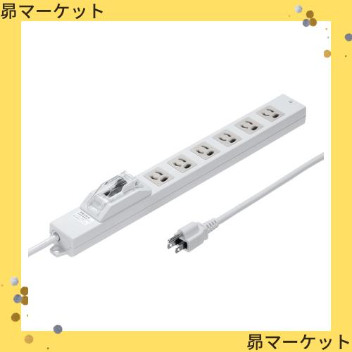 TAP-BR36LN-5【漏電ブレーカータップ（3P・6個口・5m）】漏電