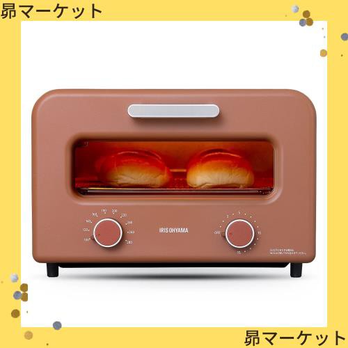 アイリスオーヤマ オーブントースター 4枚焼き スチーム 温度調節 タイマー 遠赤外線 カーボンヒーター SOT-401-T テラコッタ