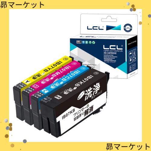 LCL プリンター 洗浄液 EPSONに適合する IB07 IB07CL4A IB07CL4B IB07KB IB07CB IB07MB IB07YB (4色セット) 【プリンターの「目詰まり」の通販は 5,038円
