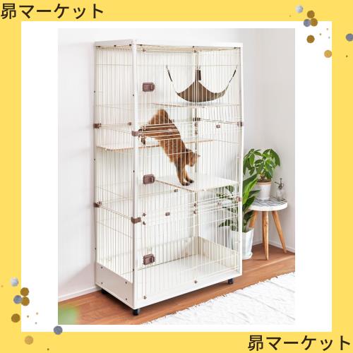 猫 ケージ 3段 キャットケージ ieneko 猫用 幅96×奥行48×高さ185 子猫 キャスター付き 無垢材 ワイド 設計 ストレスフリー 猫砂 飛散防 40,495円