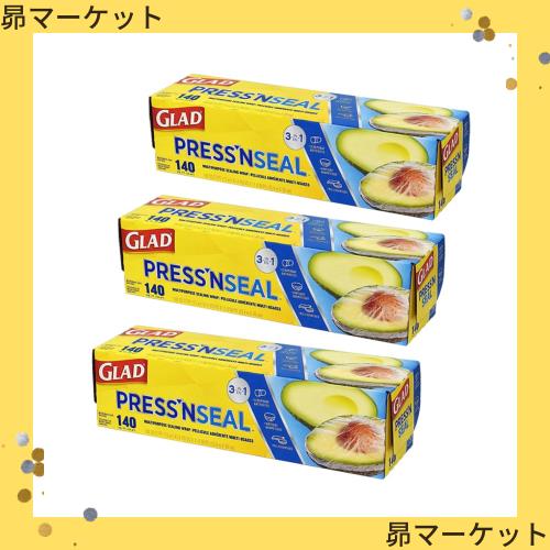 GLAD プレスンシール ラップ 多用途フード保存ラップ 140 (30cm×43.4m) 3本セットの通販は 5,850円