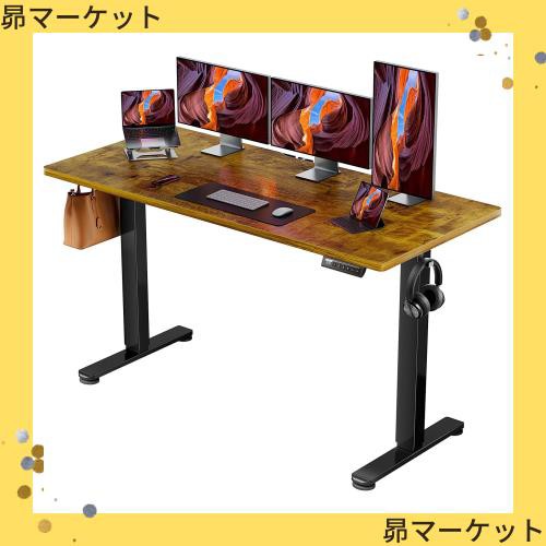 ErGear 電動 オフィスワークテーブル 昇降式デスク スタンディングデスク 幅160cm 耐荷重80kg 高さメモリー機能 上下自動昇降 静音 収納