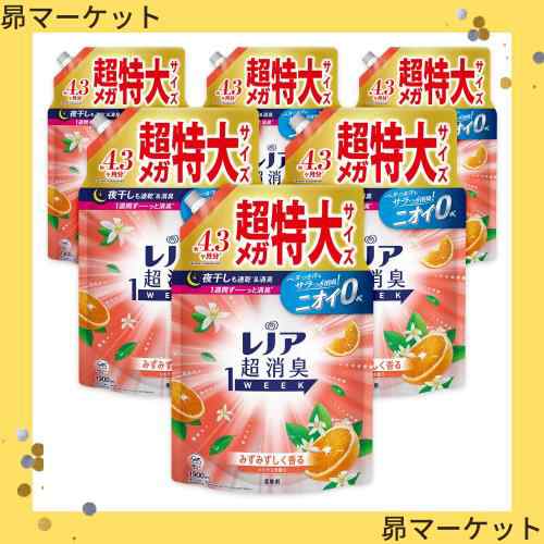 レノア 超消臭1WEEK 柔軟剤 シトラス 詰め替え 1900mL×6袋 [大容量] [ケース品]