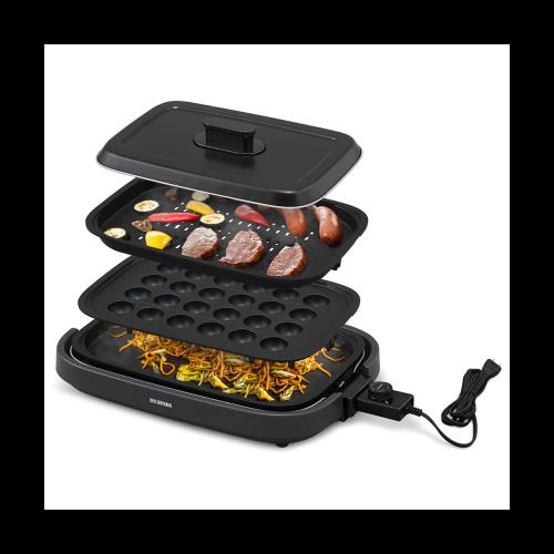 アイリスオーヤマ ホットプレート ZIHA-A30-HA ASH 3枚プレート 網焼き