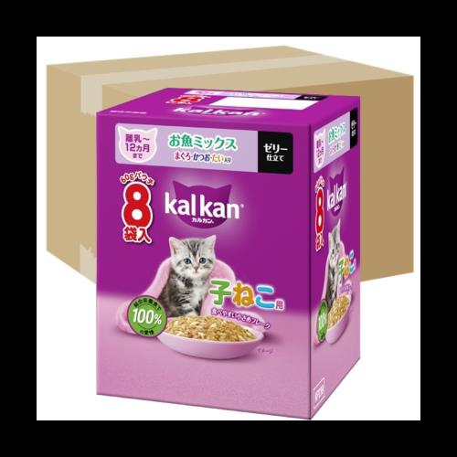 カルカン パウチ 12ヵ月までの子ねこ用 キャットフード お魚ミックス まぐろとかつお 70g×160 (ケース販売) マースジャパン カルカン パウチ 12ヵ月までの子ねこ用 かにかま入り