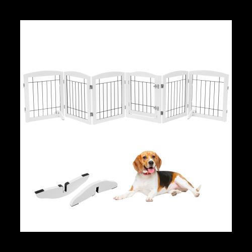ペットサークル ドア付き スチール製　 接続式 6枚 犬ゲージ ペットフェンス 6枚セット ドア付き 折りたたみ ペットサークル