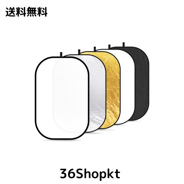 Neewer 5in1 120x180cm/ 47”x71” マルチディライトリフレクター　ポータブル折りたたみ式　円形　半透明、銀、金、白、黒　写真撮影用