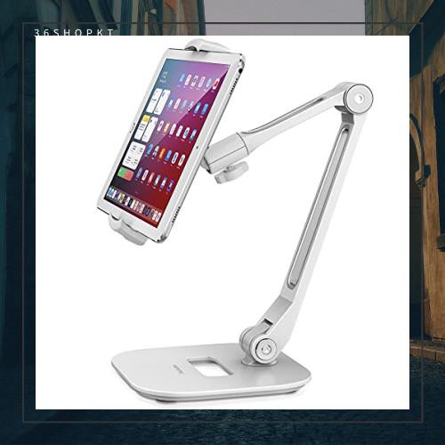 AboveTEK アルミニウム iPad タブレットホルダー 携帯スタンド， 折りたたみ式 360°回転式 iPad iPhone デスクマウント ホルダーは、キの通販は