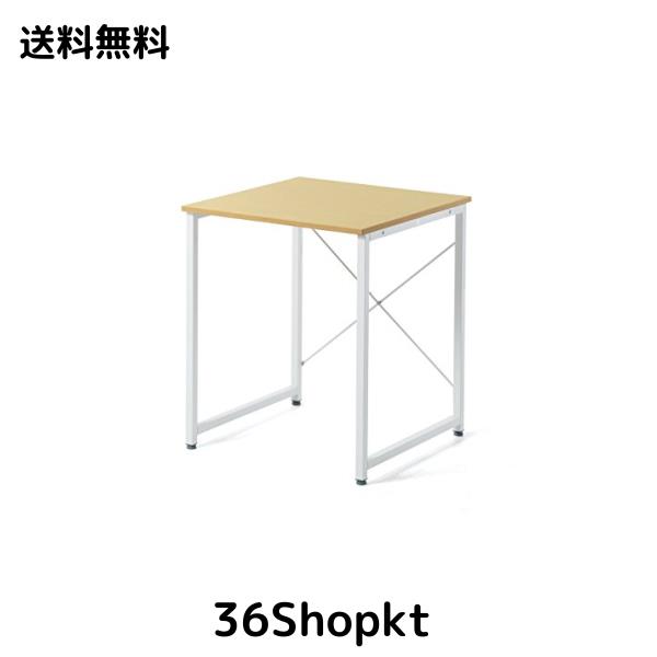 サンワダイレクト シンプルワークデスク 幅60cm×奥行60cm 組立簡単 モニターアーム対応 パソコンデスク ライトブラウン 100-DESKF001LBR
