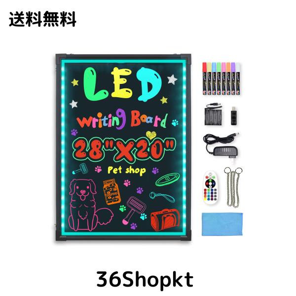 Hosim 看板 屋外 led看板 ネオン 手書き 店頭 電光掲示板 4サイズ選択可 ウェルカムボード 玄関 店舗用 光る看板 ブラックボード 卓上 壁の通販は