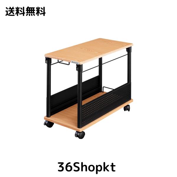 Bauhutte( バウヒュッテ ) 昇降式 L字デスク スタンダード パソコンラック pcラック ( 幅 32 × 奥行 67 高さ57~78 cm ) 木目 BHD-670H-W