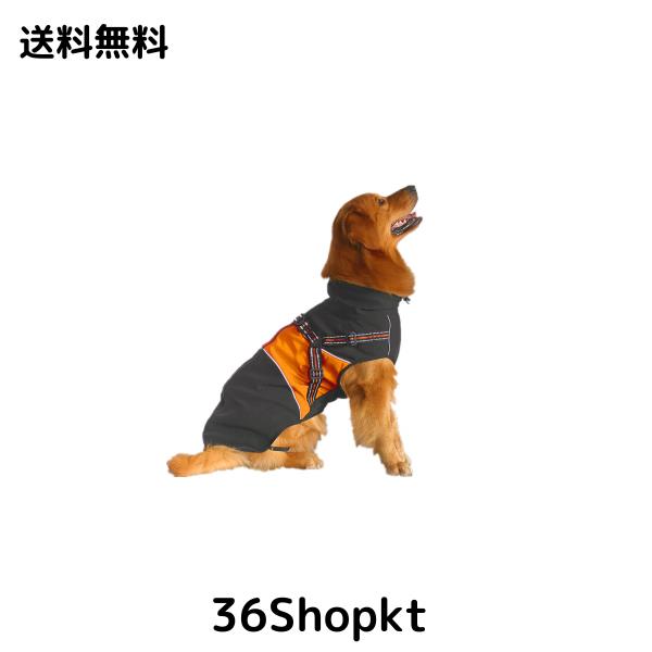ASMPET 犬 服 秋冬 大型犬 防寒着 犬 服 冬 コート 寒さ対策 犬の服 袖なし 背中開き ドッグウェア ペット服 防風 暖かい 犬 ベスト お散
