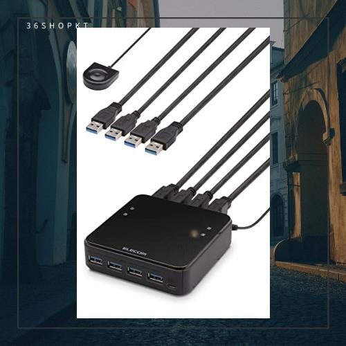 エレコム USB切替器 PC→4ポート USB3.0→4ポート 手元スイッチ ブラック U3SW-T4